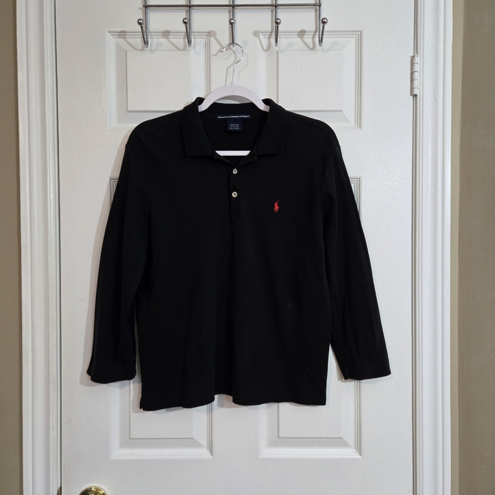 Ralph Lauren Polo Sport Women's Logo Top ~3/4 Sleeve ~ Sz. L (Large) ~ EUC ~